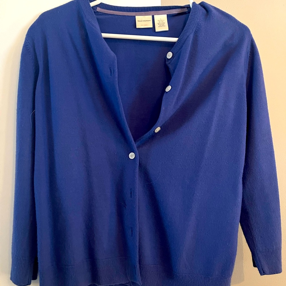 Blue 3/4 sleeve cardigan
